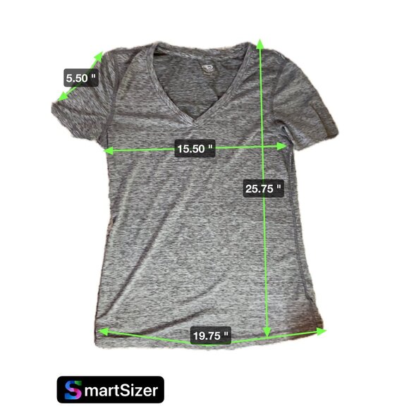 Athletic Works Womens Small T Shirt Gray Short Sleeve V-Neck Activewear Athleisu - Picture 8 of 8